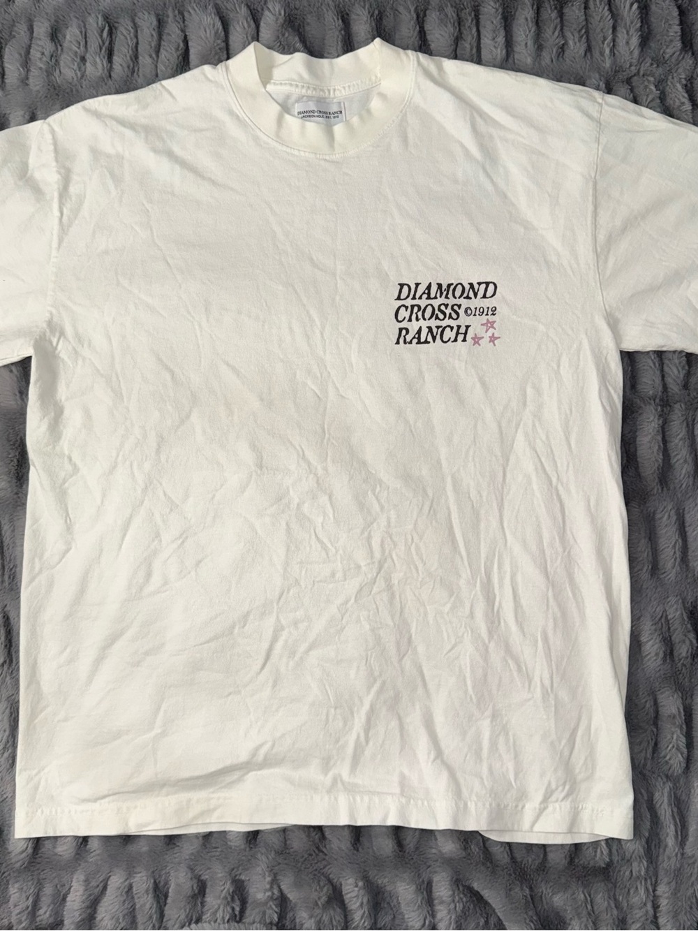 Diamond Cross Ranch White Graphic Short Sleeve Tee